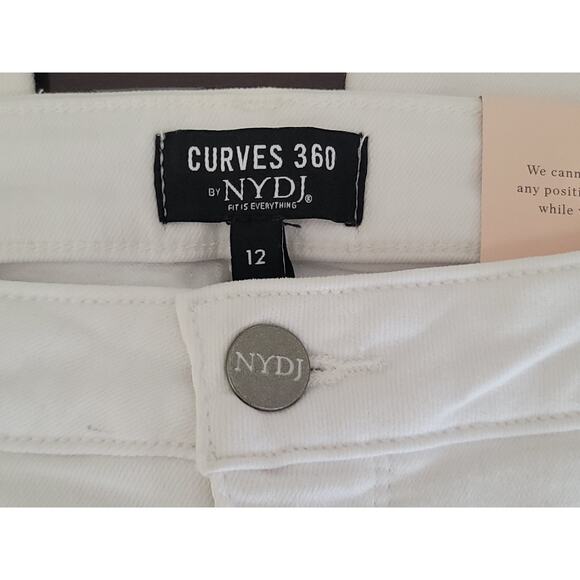 NYDJ Curves 360 Ankle Jeans Women's 12S‎ White Denim Slim Straight NWT - Picture 15 of 16